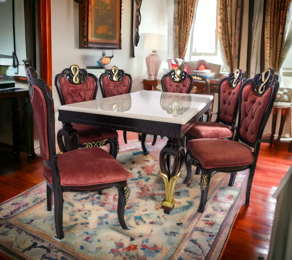 Adhunika Modern Dining Table With 6 Chairs: Perfect For Family ... with