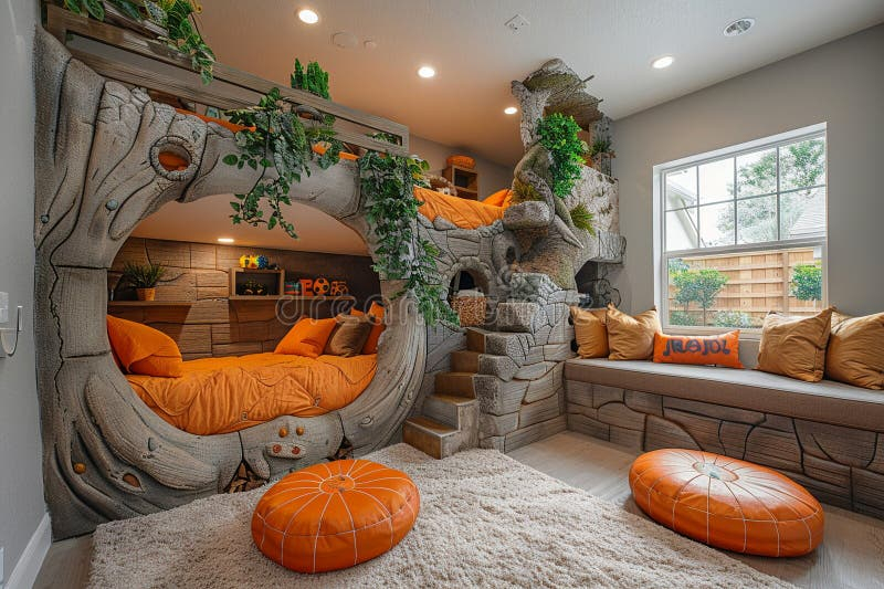 Adventure-Themed Kids Bedroom With A Loft Bed And Imaginative Play ... with