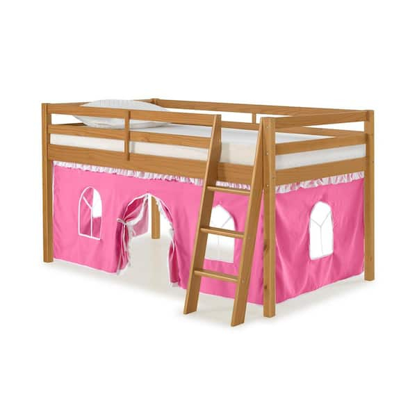 Alaterre Furniture Roxy Cinnamon Junior Loft With Pink And White Bottom ... regarding Designing a Cozy Nook The Roxy Loft Bed in Espresso and Pink Tent