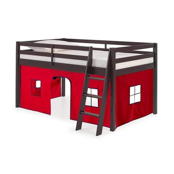 Alaterre Roxy Espresso And Red Toddler Bed With Tent Ajrx10P0Atrbl | Rona inside Beyond the Brew Exploring the Full Potential of the Tent Bed Espresso W/Blue Tent Kit
