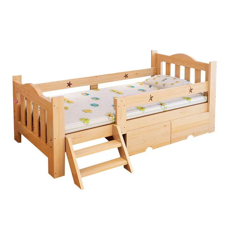 Aliexpress.com : Buy Solid Wood Children's Bed With Fence Simple Moder ... regarding The Enduring Appeal of Oak Solid Wood in Children's Wardrobes