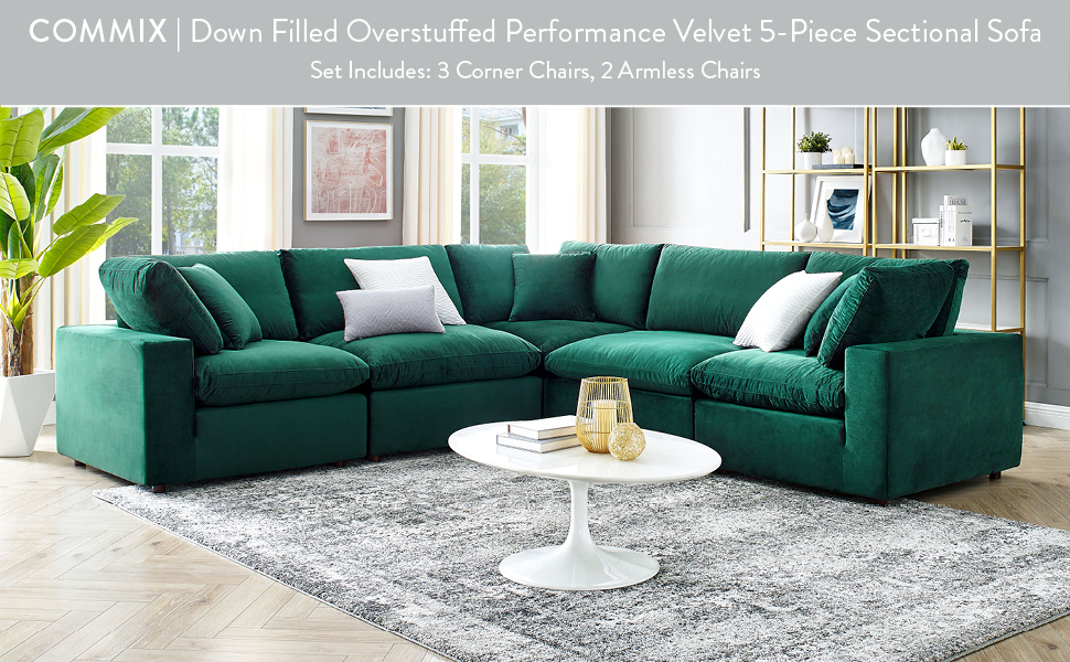 Amazon.com: Modway Commix Down Filled Overstuffed Performance Velvet 5 ... intended for