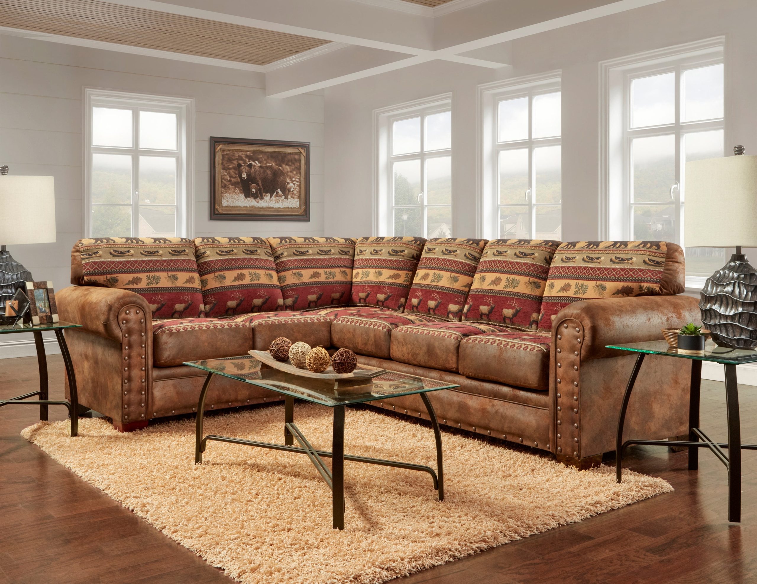 American Furniture Classics Model B1650K Sierra Lodge Two Piece ... within A Deep Dive into the Furniture of America Turnstein Sectional Features