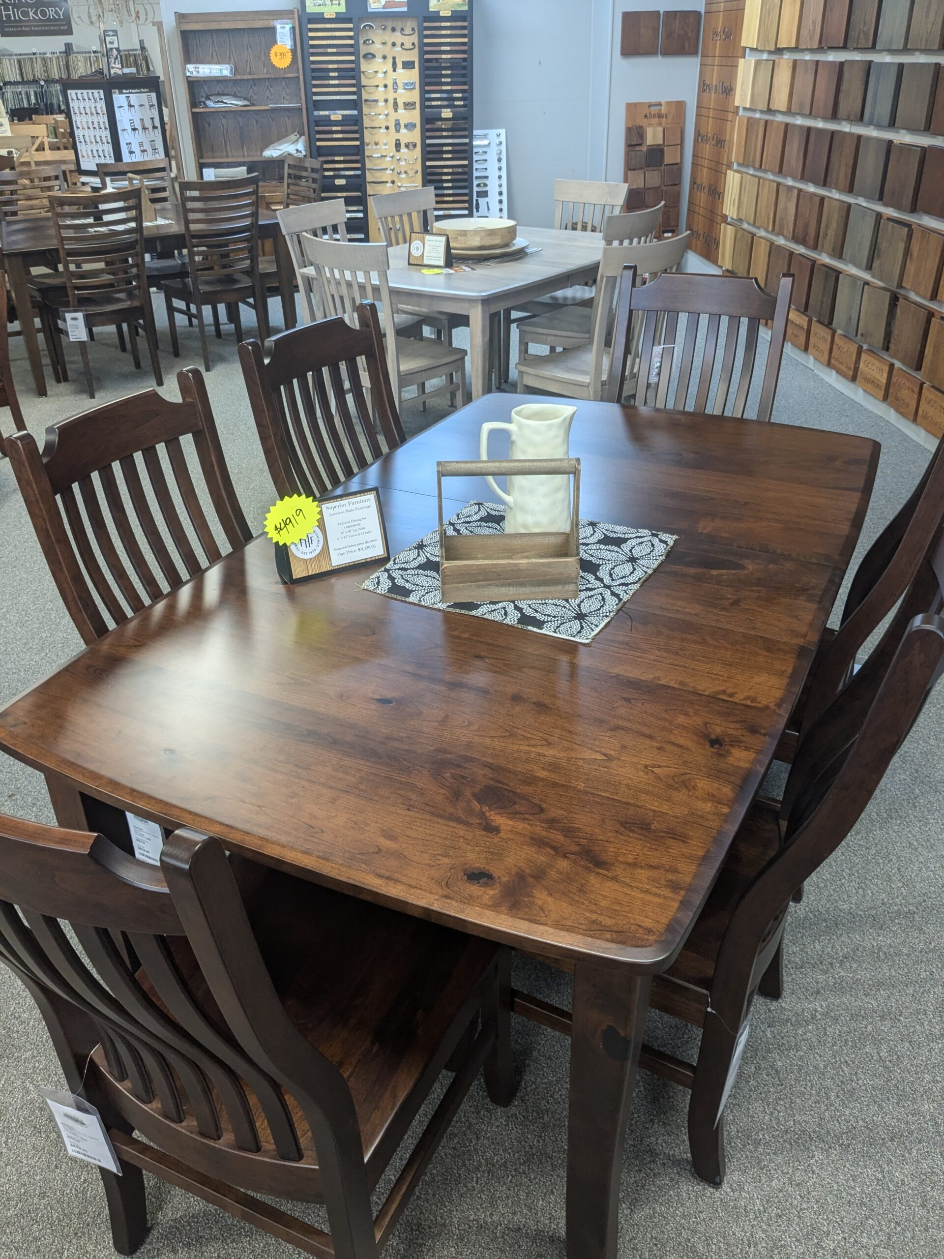 Amhurst Dining Set With 2 - 12" Leaves &Amp; 6 Chairs - Fenton Home Furnishings with
