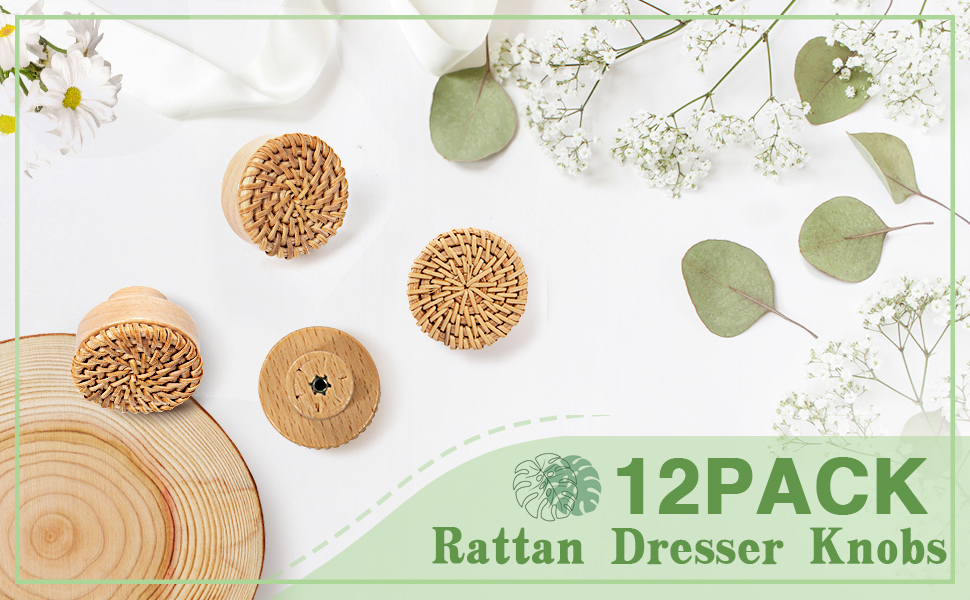 Anphsin Boho Rattan Dresser Knobs- Durable Beech Wood Drawer Knobs ... in Unlocking the Durability of Beech Wood for Your Child's Wardrobe