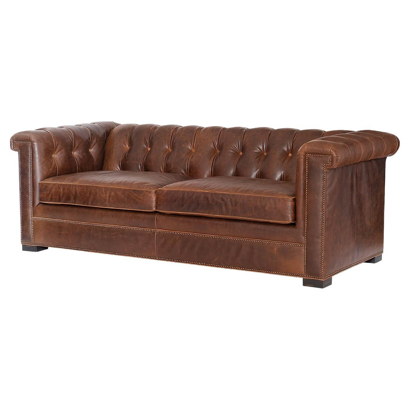 Antique Deep Buttoned Leather Chesterfield Sofa At 1Stdibs inside