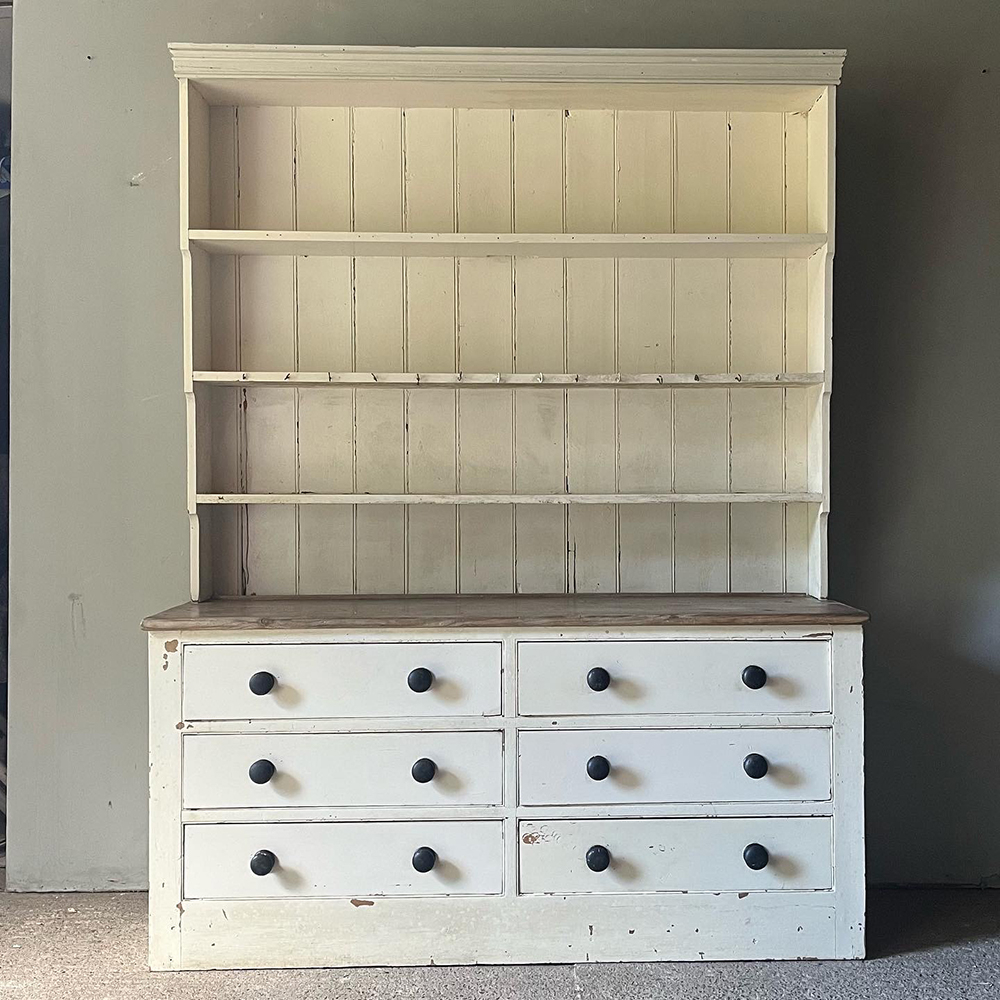 Antique Pine Dresser In Original Paint - Dressers/Dresser Bases throughout