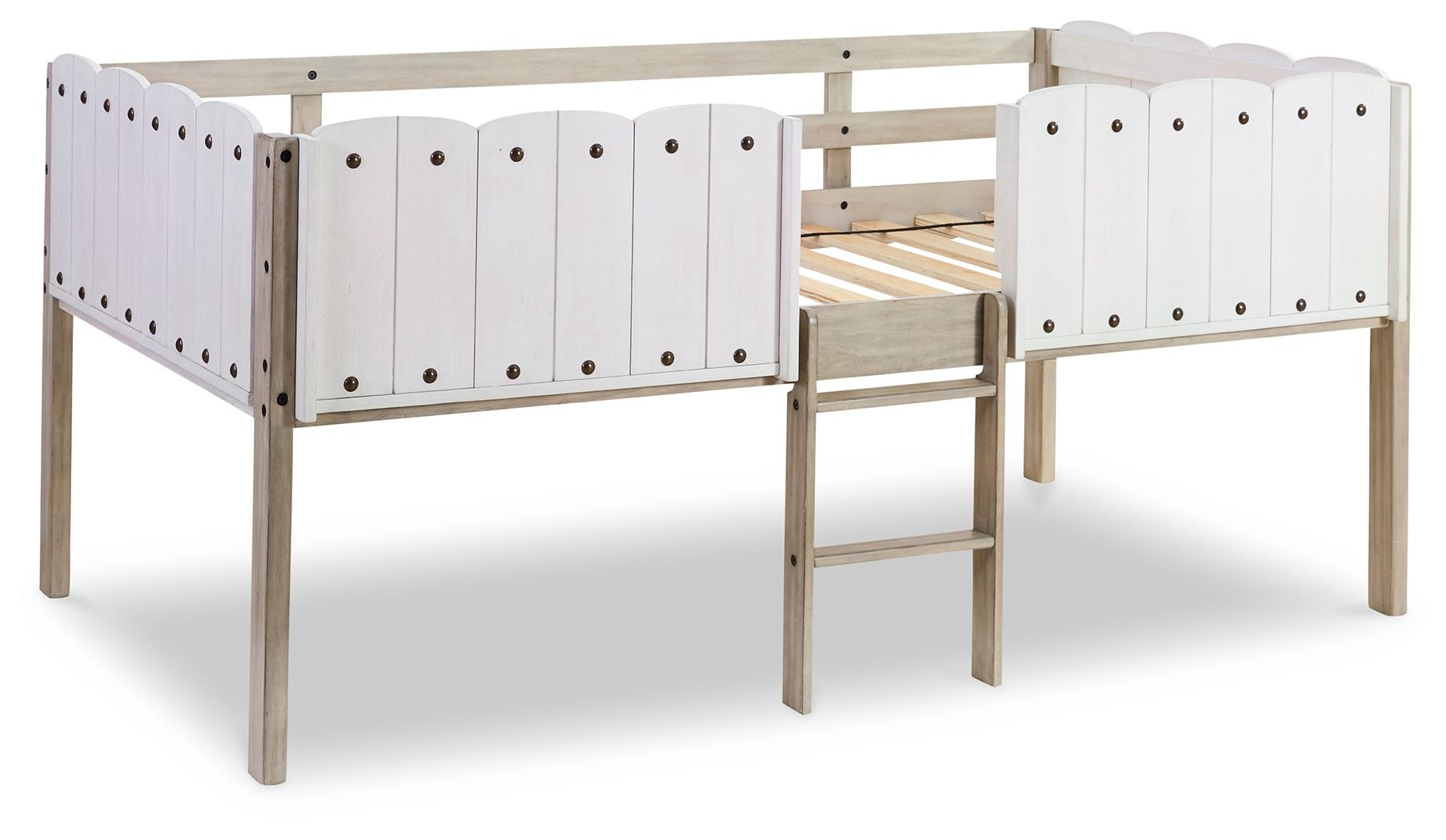 Ashley Furniture Wrenalyn - White / Brown / Beige - Twin Loft Bed Frame ... with Maximizing Space and Style with a Wrenalyn White/Brown Twin Loft Bed Frame
