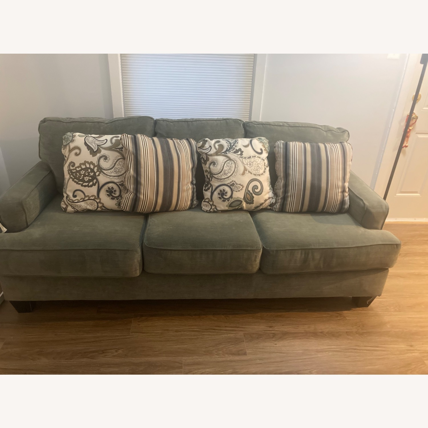 Ashley Furniture Yvette Sofa Steel Gray - Aptdeco throughout
