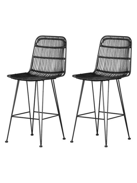 Balka Rattan 2-Piece Counter Stool Set within