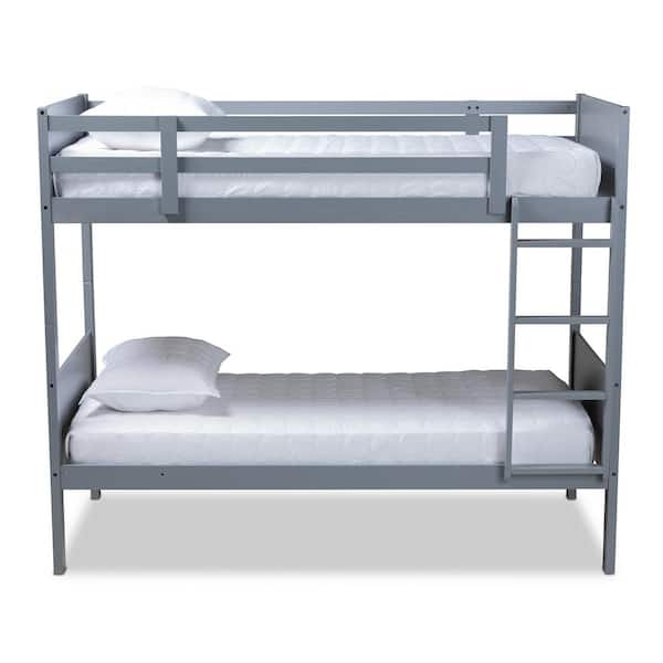 Baxton Studio Elsie Gray Twin Bunk Bed 157-9635-Hd - The Home Depot in Versatility and Safety Features of the Baxton Studio Elsie Bunk Bed