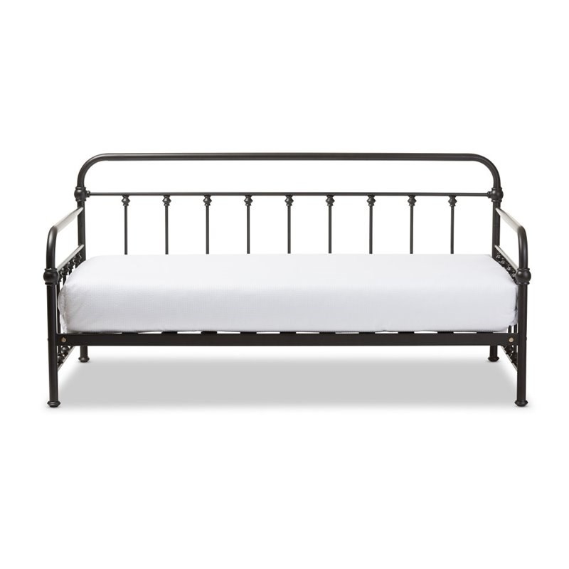 Baxton Studio Elsie Metal Daybed In Antique Bronze | Homesquare intended for