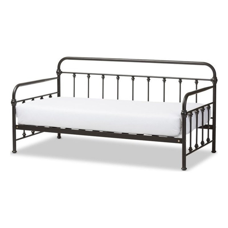 Baxton Studio Elsie Metal Daybed In Antique Bronze | Homesquare with regard to