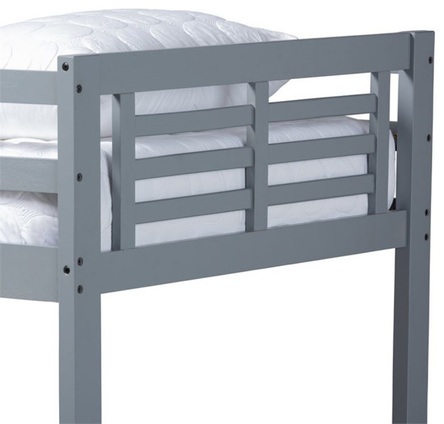 Baxton Studio Liam And Grey Finished Wood Twin Size Bunk Bed ... throughout Versatility and Safety Features of the Baxton Studio Elsie Bunk Bed