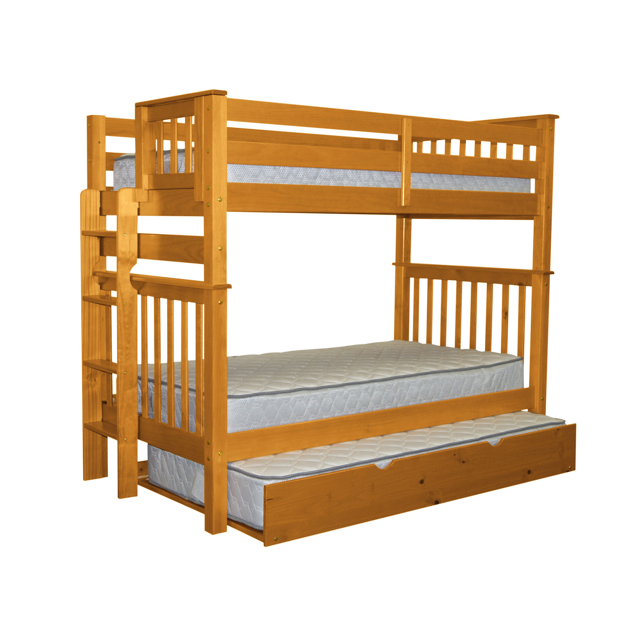 Bedz King Mission Twin Over Twin Bunk Bed With Trundle &Amp; Reviews | Wayfair with regard to Beyond the Basics Choosing the Best Mission Bunk Bed with a Trundle for Your Family