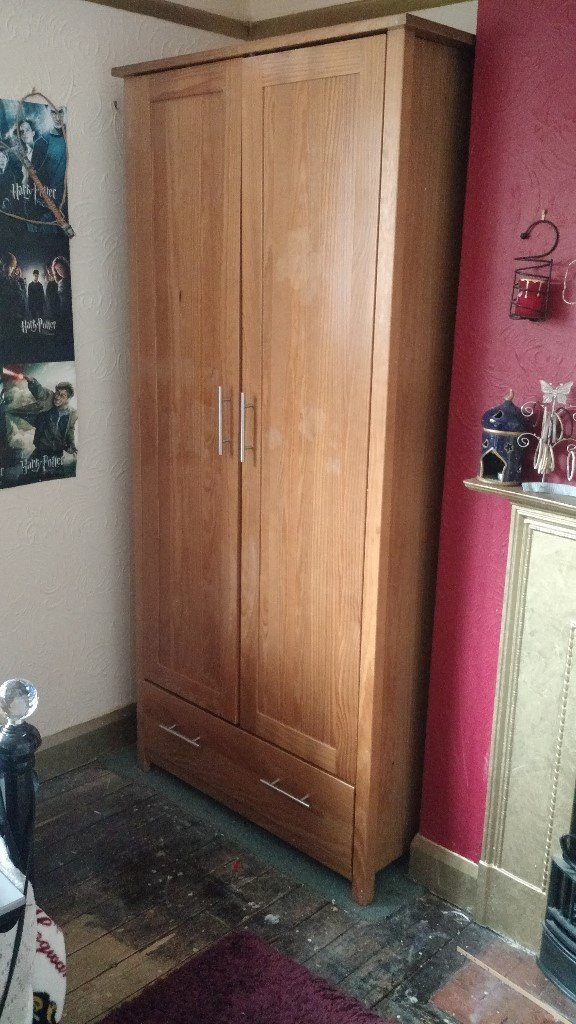 Beech Wood Double Wardrobe | In Newcastle-Under-Lyme, Staffordshire ... pertaining to