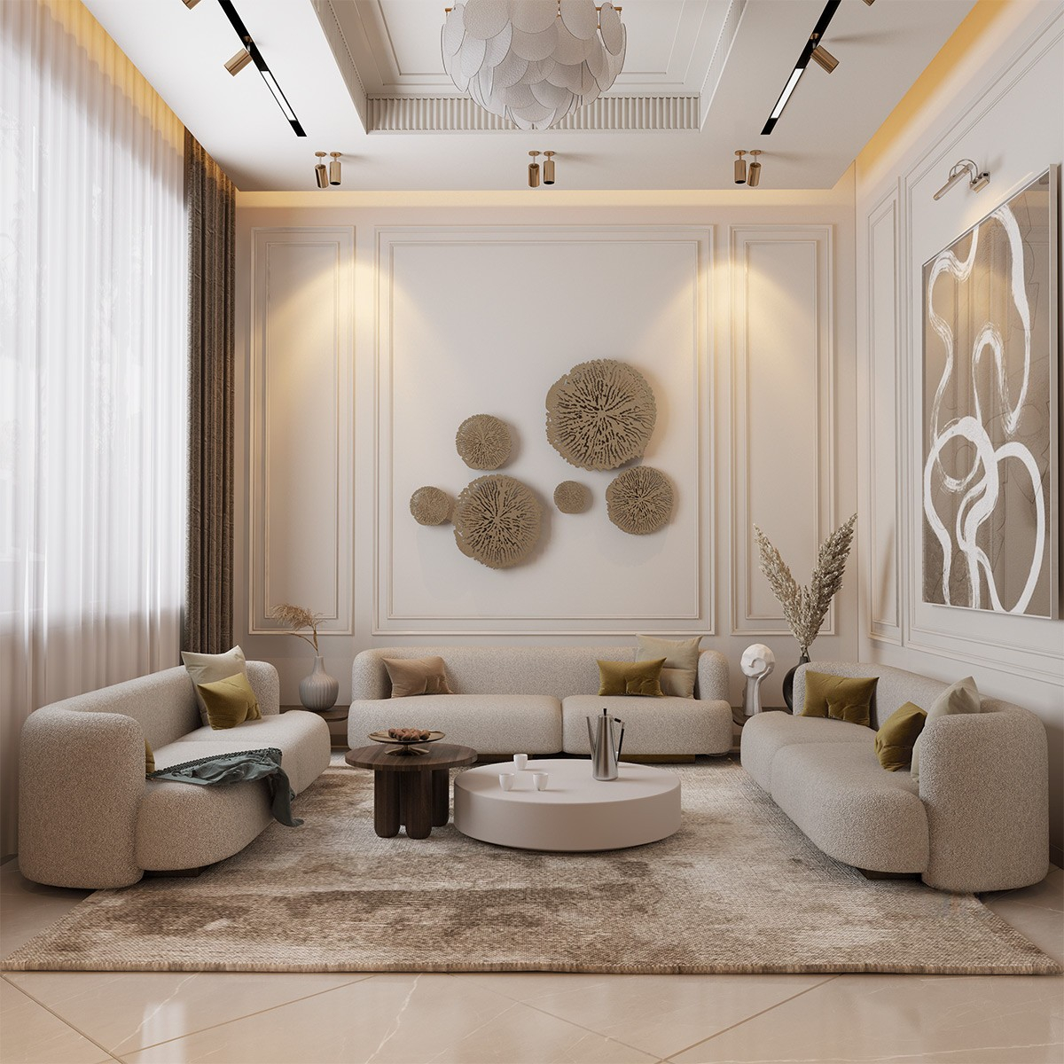 Beige Living Room Wall Decor | Interior Design Ideas inside