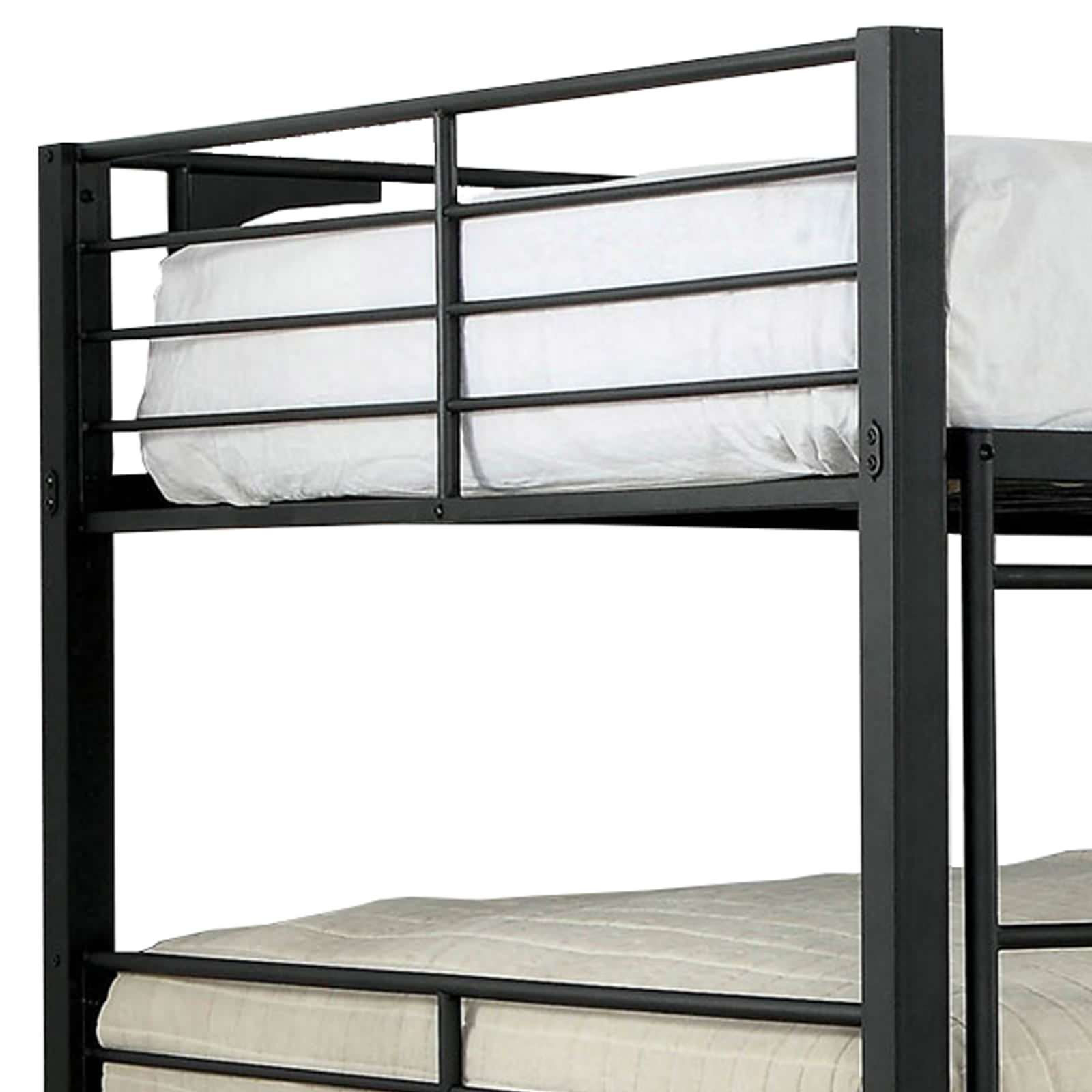 Benzara Bm207366 Industrial Style Full Triple Decker Bunk Bed With ... inside