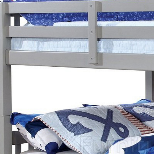 Benzara Bm217747 Slatted Full Over Full Bunk Bed With Attached Ladder ... with regard to