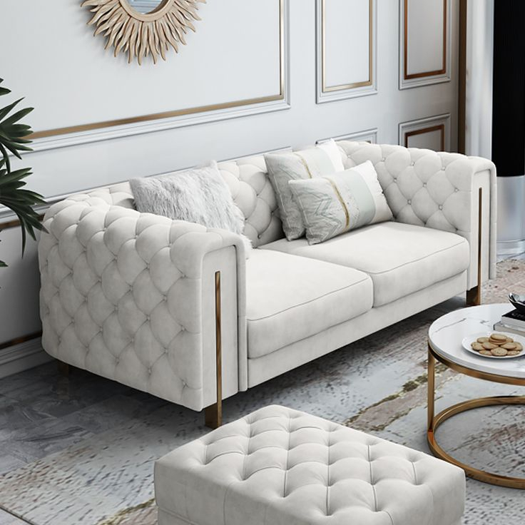 Best Modern Tufted Sofas inside How to Style Your Erin Contemporary Tufted Sofa Beige