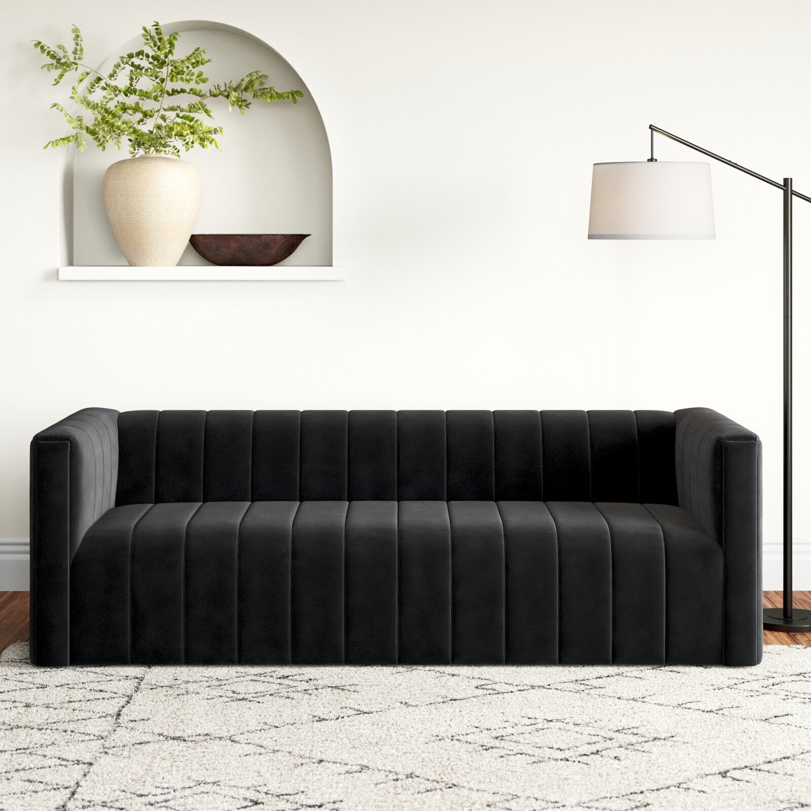 Black Velvet Sofa - Foter pertaining to