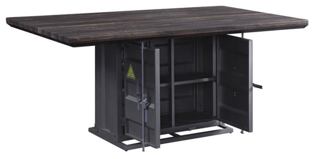 Bowery Hill Dining Table With Extendable Leaf In Antique Walnut &Amp; White ... with regard to