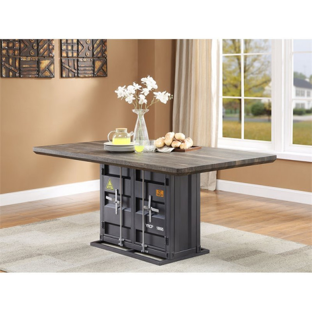 Bowery Hill Dining Table With Extendable Leaf In Antique Walnut &Amp; White ... within