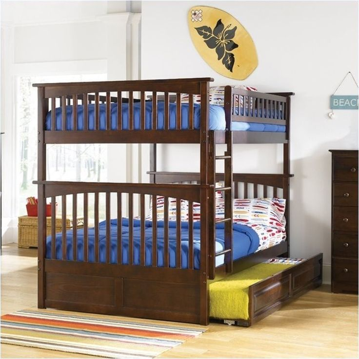 Bowery Hill Full Over Full Bunk Bed In Antique Walnut | Bunk Bed ... for