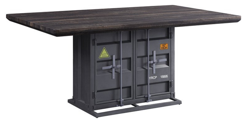 Bowery Hill Industrial Contemporary Dining Table In Antique Walnut ... within Why the Bowery Hill Walnut Dining Table is a Foundation for Family Gatherings