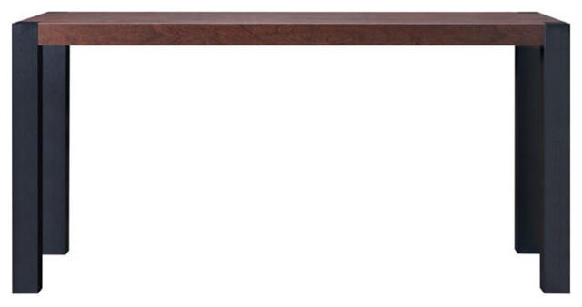 Bowery Hill Wood Rectangle Dining Table In Walnut And Black Finish ... within