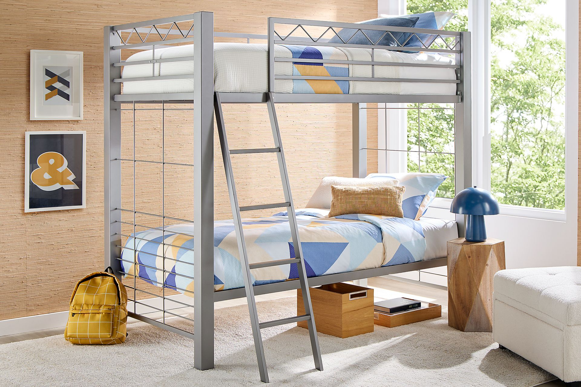 Build-A-Bunk Gray Twin/Twin Bunk Bed | Rooms To Go throughout