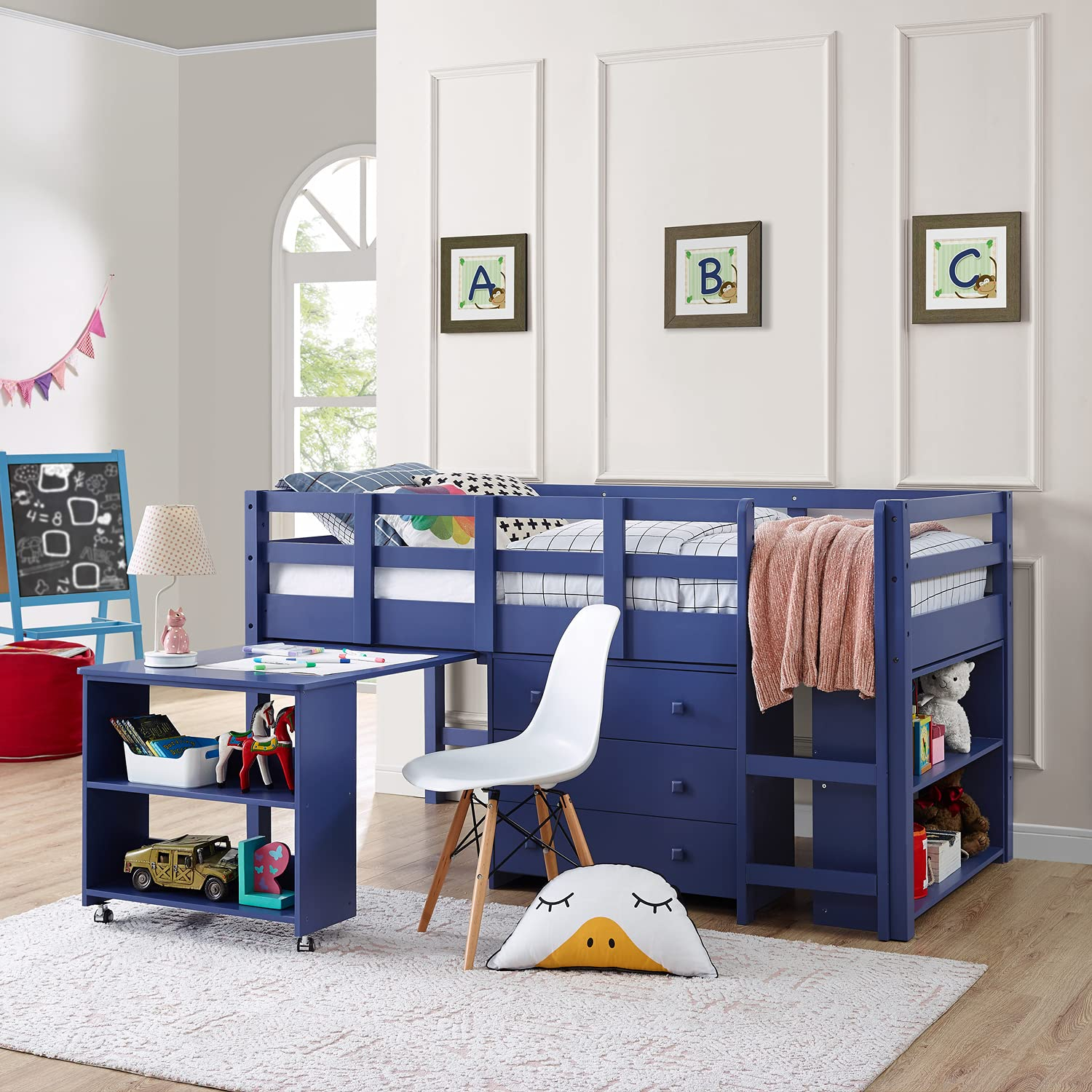 Buy Twin Size Loft Bed With Desk Low Study Kids Loft Bed With Desk And ... throughout