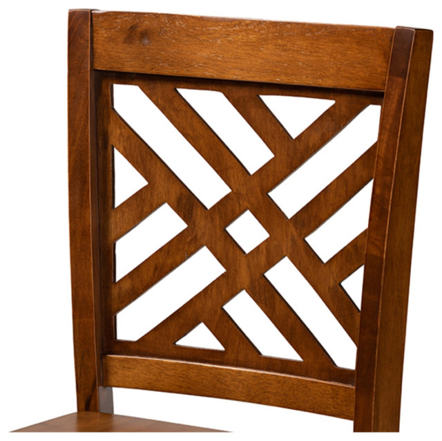 Caron Walnut Brown Finished Wood Counter Stool, Set Of 2 - Transitional ... inside The Timeless Appeal of Walnut Brown Finished Wood Bar Stools