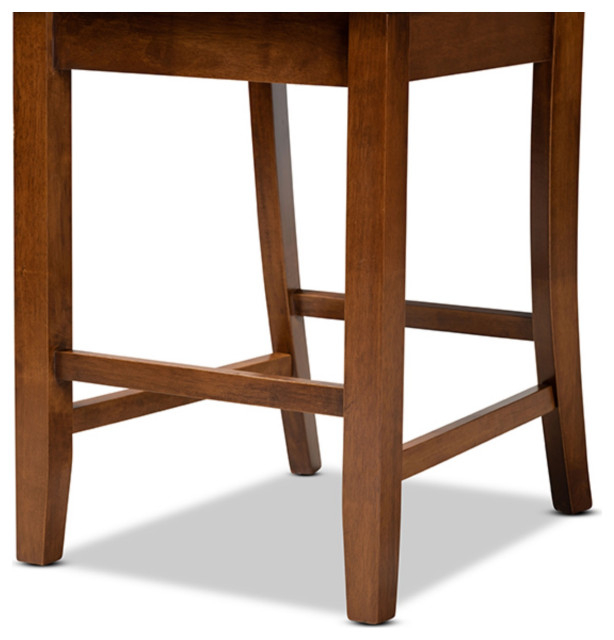 Caron Walnut Brown Finished Wood Counter Stool, Set Of 2 - Transitional ... with regard to