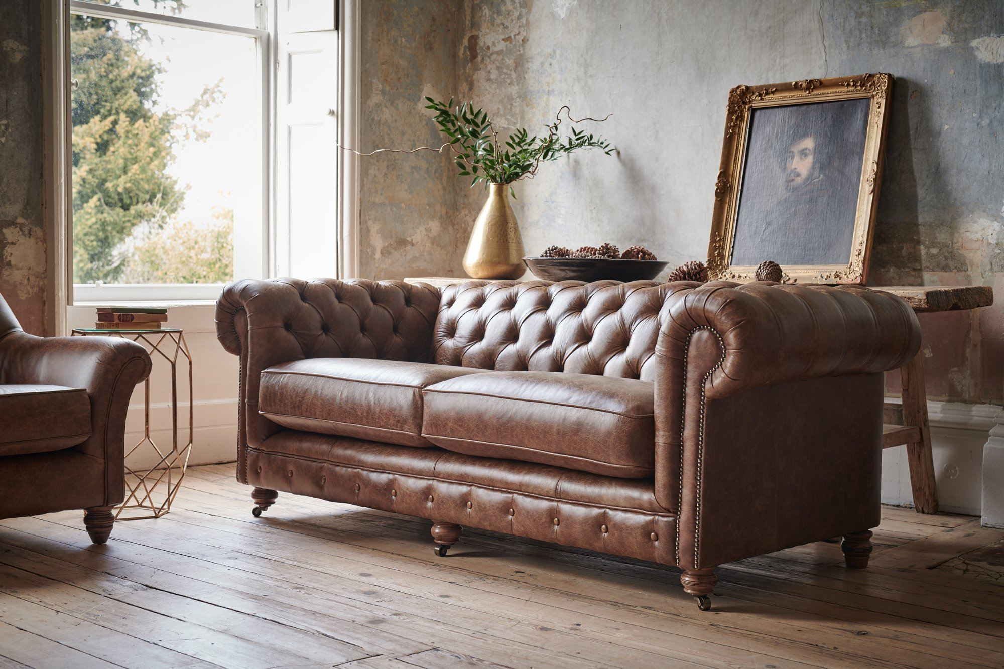 Chesterfield Leather Sofa Set | Baci Living Room within Bringing Timeless Elegance Home A Look at the Camel Leather Chesterfield