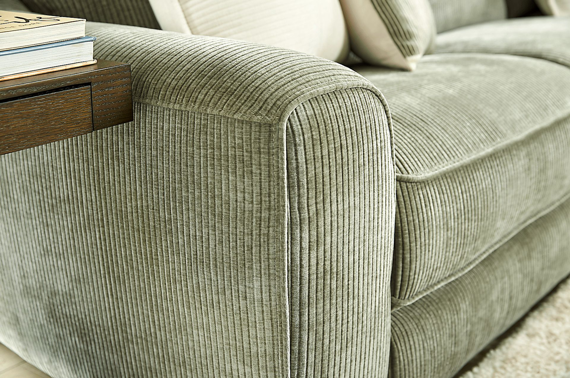 Cindy Crawford Somerset Green Corduroy 5 Pc Dual Power Reclining ... regarding Bringing Mid-Century Charm Home The Somerset Taupe Velvet Right Sectional Explained