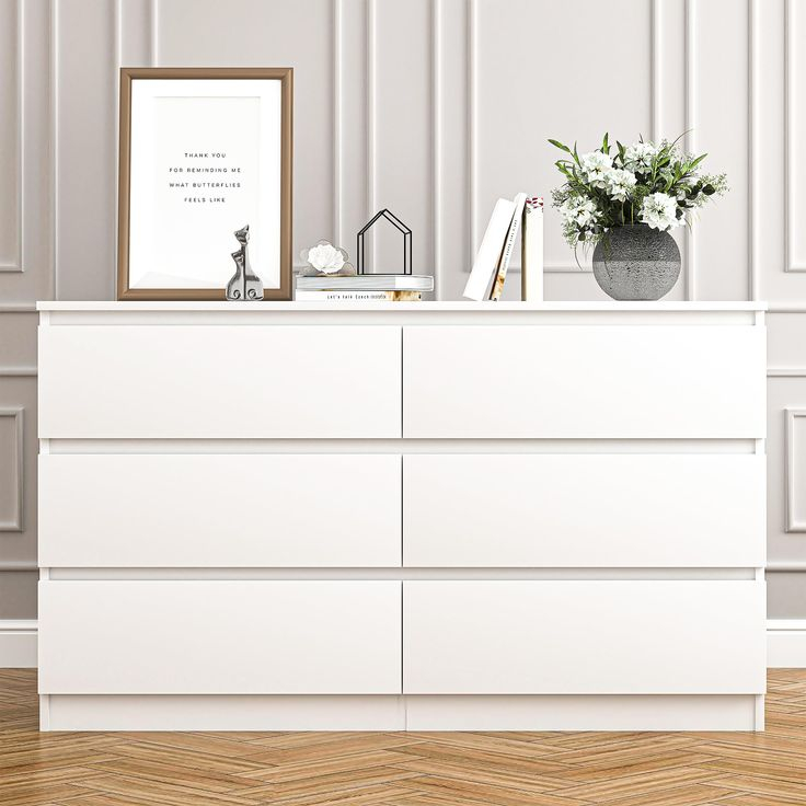 Cipacho White Dresser For Bedroom, 6 Drawer Dresser,Modern Wood Storage ... with Styling Your Space with a Classic Pearl White 6-Drawer Dresser
