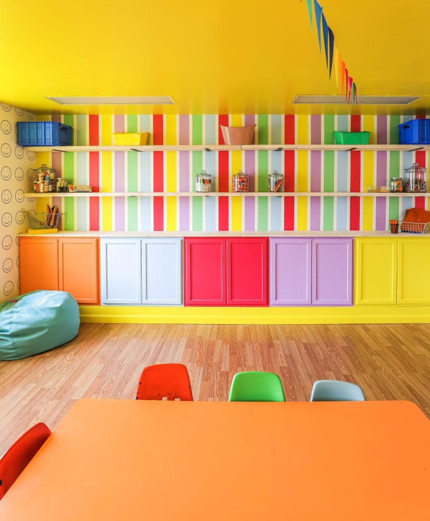 Classroom Ideas Decoration, Storage, And Theme: Reveal with Designing with Color How Rainbow Accents Lockers Brighten School Halls