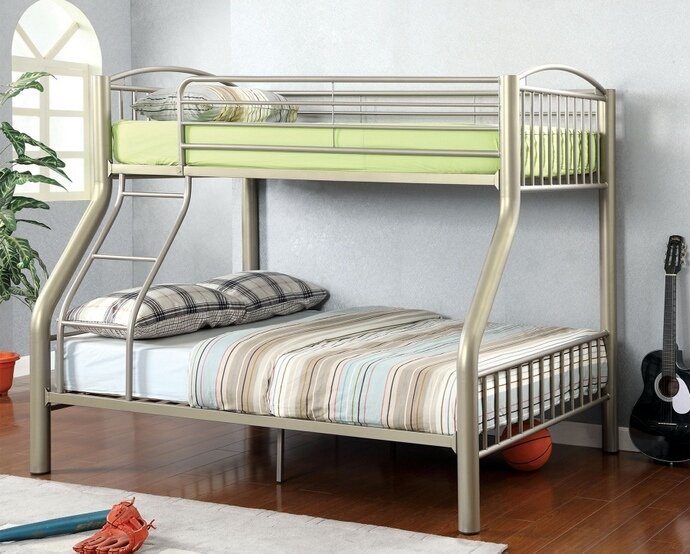 Cm-Bk1037Tf Lovia Collection Metallic Gold Finish Twin Over Full Bunk ... regarding