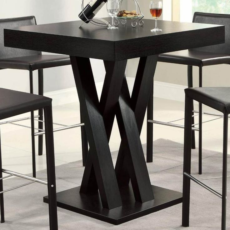 Coaster Furniture Freda Cappuccino Square Bar Table | Home Bar Table ... pertaining to Freda Square 36" Counter Height Dining Table Cappuccino Understanding Its Charm