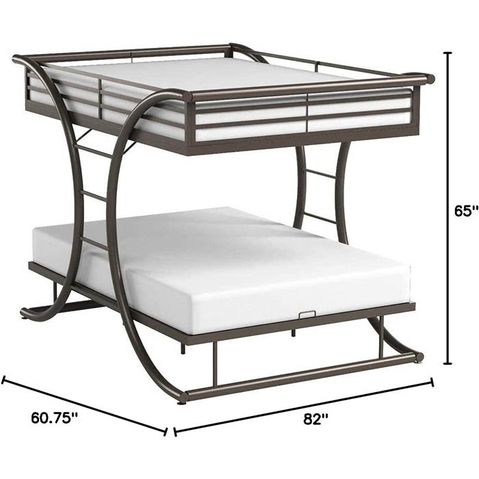 Coaster Furniture Stephan Gunmetal Full Over Full Bunk Bed pertaining to