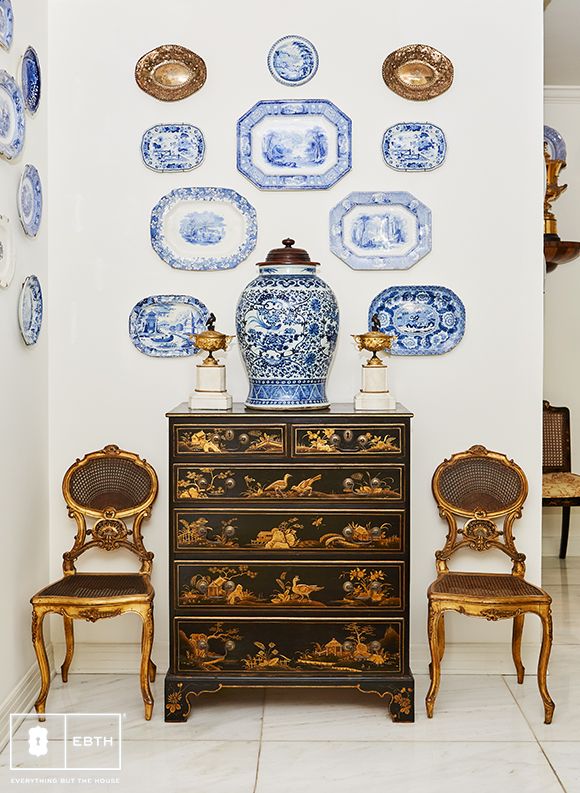Collectors Chronicles: Antique Dresser With Blue And White Plates intended for
