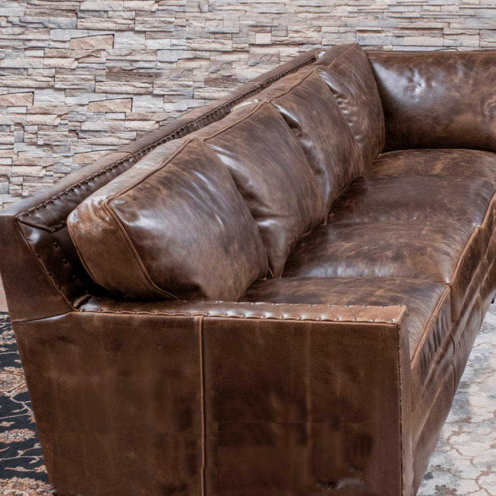 Colorado Tan Grain Leather Couch High Back Made Usa | Top Grain Leather ... regarding Elevate Your Living Space with the Waco Rustic Modern Top Grain Leather Sofa Slate