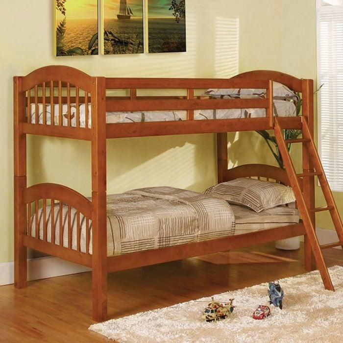 Coney Island Cm-Bk524-Oak Oak Transitional Bunk Bed with regard to