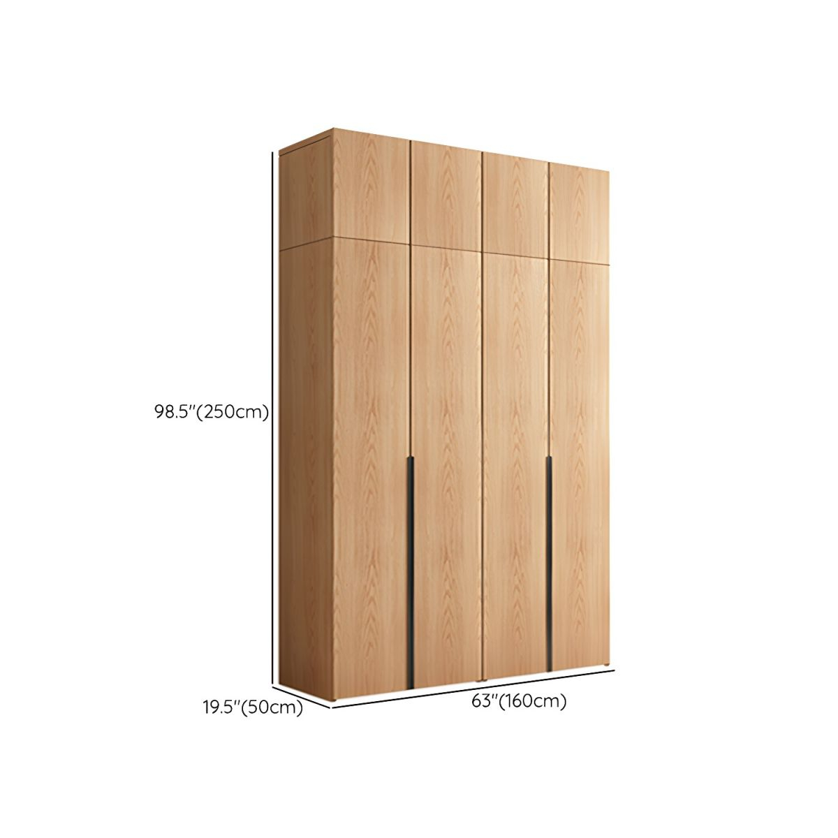Contemporary Freestanding Natural Wardrobe Oak Solid Wood Wardrobe With ... pertaining to