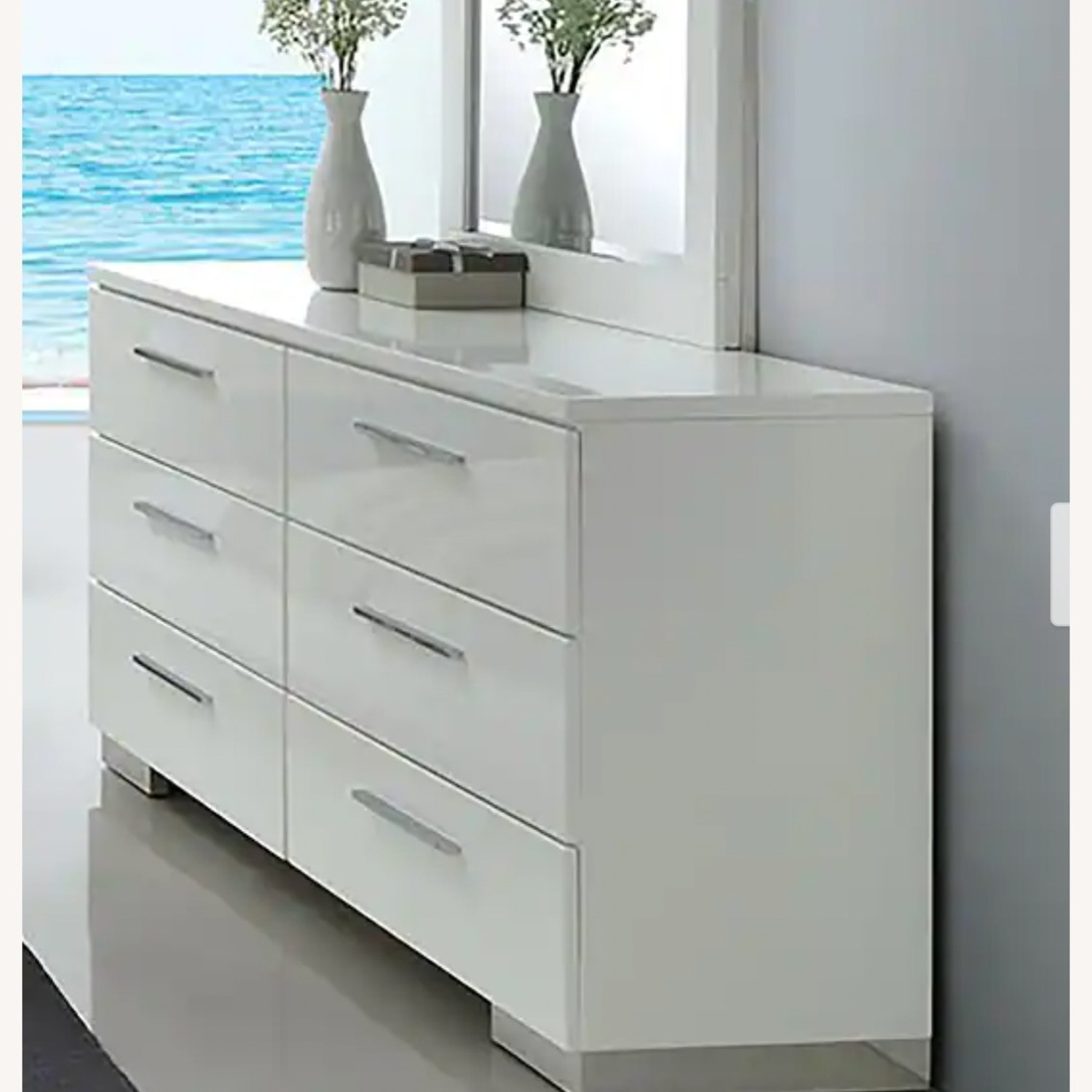 Contemporary Glossy White 6-Drawer Dresser - Aptdeco intended for Styling Your Space with a Classic Pearl White 6-Drawer Dresser