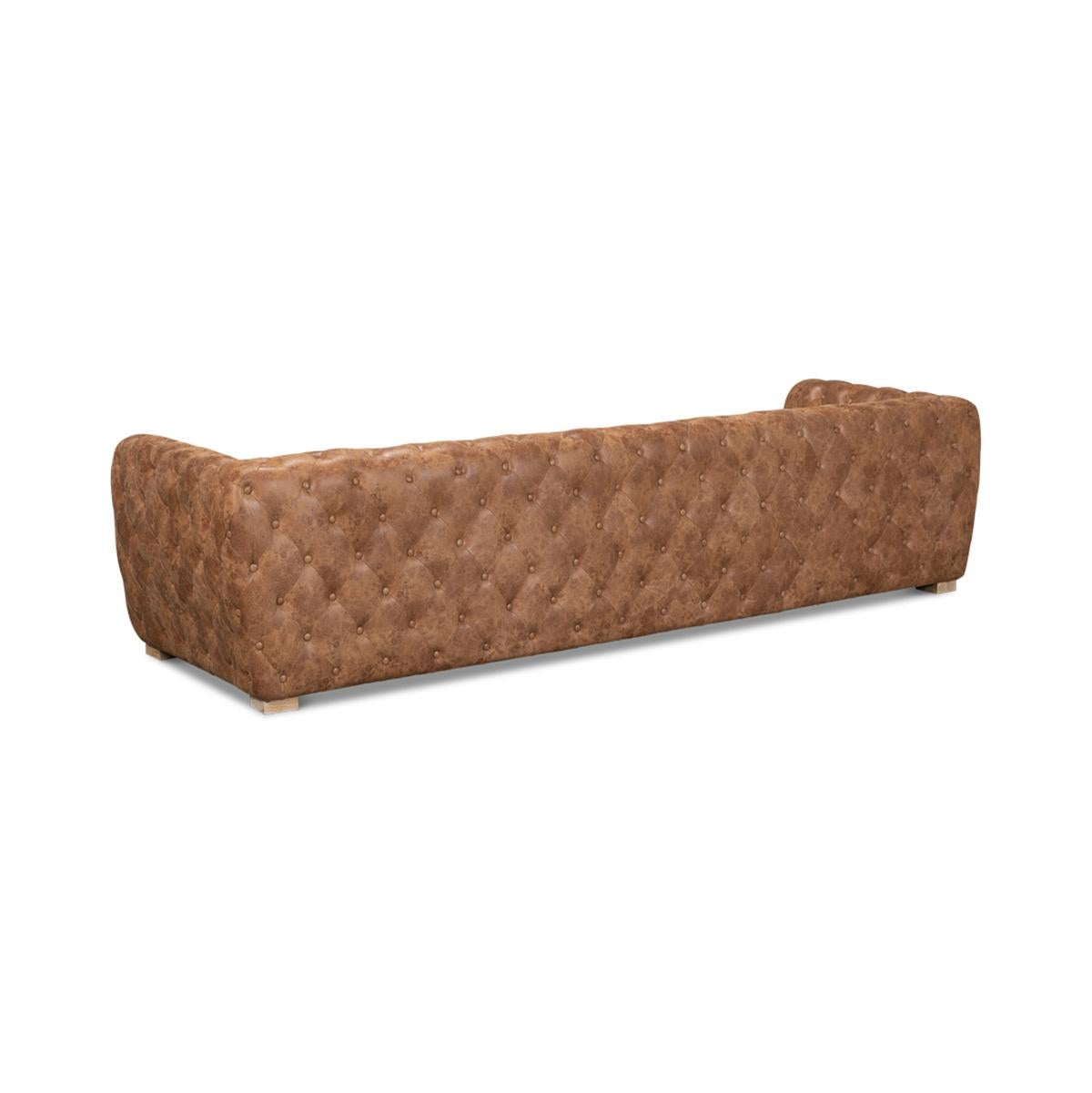 Contemporary Tufted Leather Sofa For Sale At 1Stdibs with