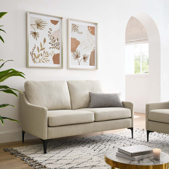 Corland Upholstered Loveseat - Midcentury - Loveseats - By Modway | Houzz in Finding Harmony in Your Decor with a Beige Corland Sofa