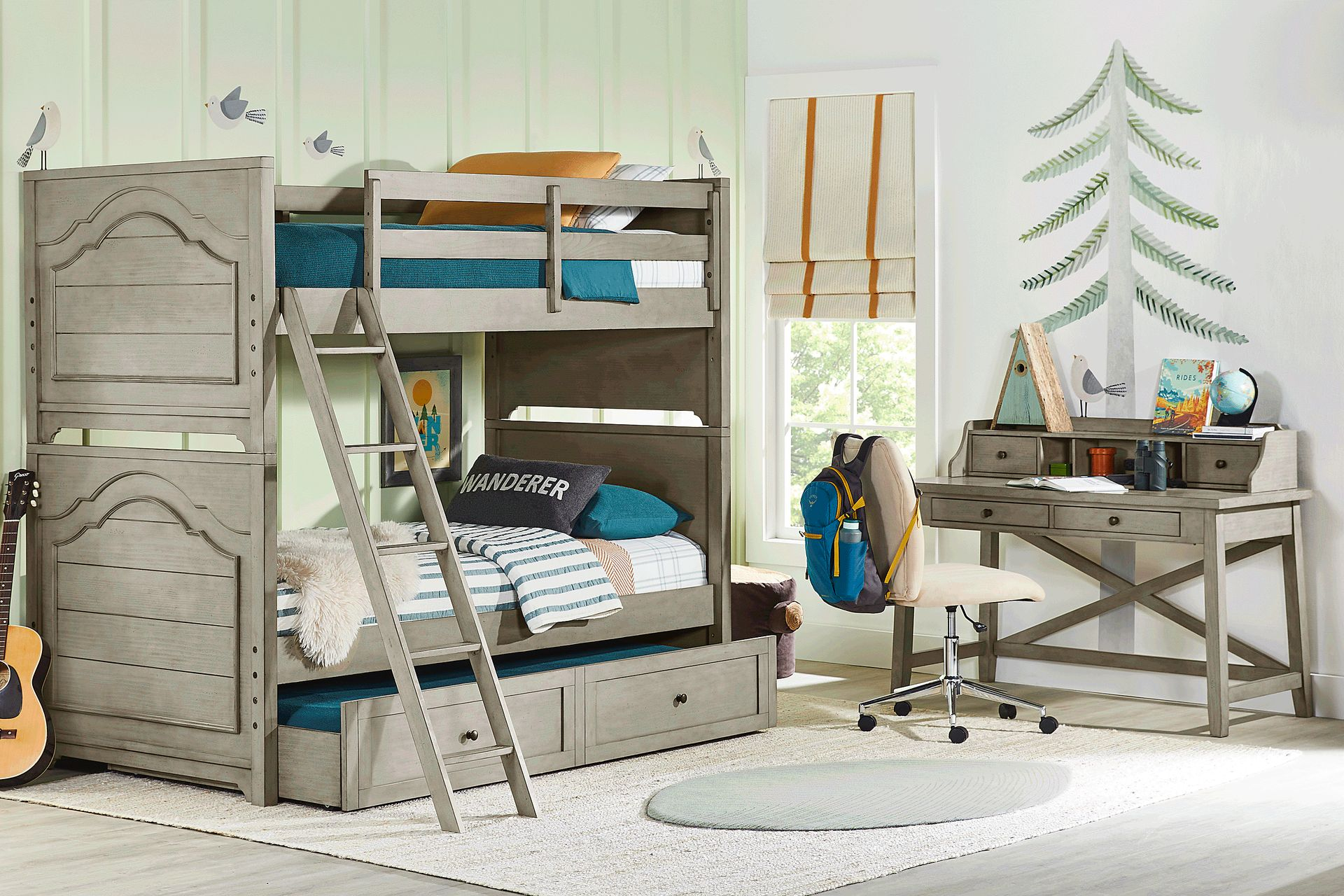 Country Hollow Fawn 4 Pc Twin/Twin Bunk Bed | Rooms To Go throughout Expert Tips for Styling and Organizing Around an Edah Twin/Twin Bunk Bed