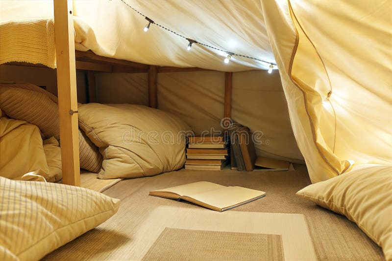 Cozy Reading Nook Under Bunk Bed Stock Illustration - Illustration Of ... pertaining to From Daybeds to Dreamscapes Creating a Cozy Nook with the Oasis Bunk Bed